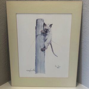 Vintage 1979 Joyce Stone“Oops”Signed LimitedEdition Cat Print 54/500 Siamese Art